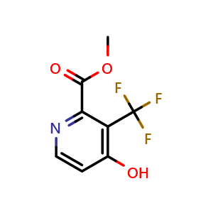 Chemical structure of 4-Hydroxy-3-trifluoromethyl-pyridine-2-carboxylic acid methyl ester , CAS 1806549-43-8, AChemBlock AD253688