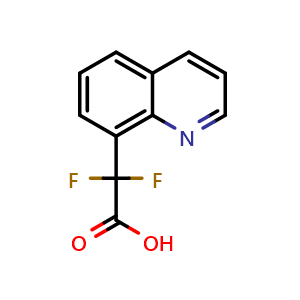 Chemical structure of Difluoro-quinolin-8-yl-acetic acid , CAS 1501871-90-4, AChemBlock AD253691