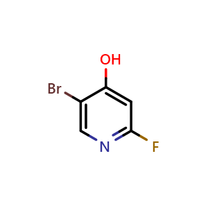 Chemical structure of 5-Bromo-2-fluoropyridin-4-ol , CAS 1805419-79-7, AChemBlock AD253699