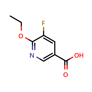 Chemical structure of 6-Ethoxy-5-fluoro-nicotinic acid , CAS 1354225-51-6, AChemBlock AD253704
