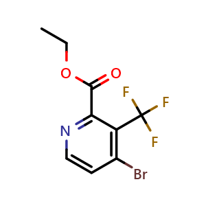 Chemical structure of 4-Bromo-3-trifluoromethyl-pyridine-2-carboxylic acid ethyl ester , CAS 1805558-95-5, AChemBlock AD253708