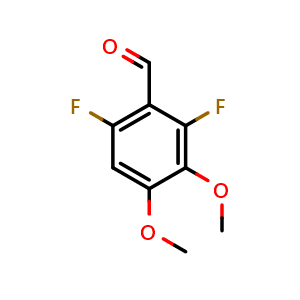 Chemical structure of 2,6-Difluoro-3,4-dimethoxybenzaldehyde , CAS 152434-99-6, AChemBlock AD253710