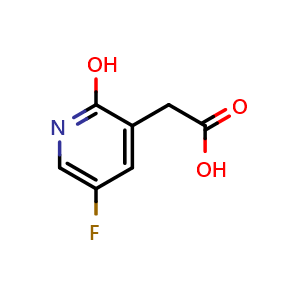 Chemical structure of (5-Fluoro-2-hydroxy-pyridin-3-yl)-acetic acid , CAS 1227607-87-5, AChemBlock AD253715