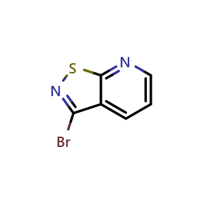 Chemical structure of 3-Bromoisothiazolo[5,4-b]pyridine , CAS 540492-90-8, AChemBlock AD253718