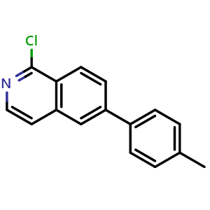 Chemical structure of 1-Chloro-6-p-tolyl-isoquinoline , CAS 2765332-16-7, AChemBlock AD253734