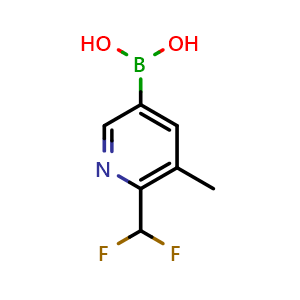 Chemical structure of [6-(difluoromethyl)-5-methyl-3-pyridyl]boronic acid , CAS 2866503-78-6, AChemBlock AD253738