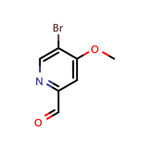 Chemical structure of 5-Bromo-4-methoxy-pyridine-2-carbaldehyde , CAS 870837-85-7, AChemBlock AD253759