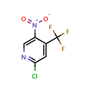 Chemical structure of 2-Chloro-5-nitro-4-(trifluoromethyl)pyridine , CAS 1805474-60-5, AChemBlock AD253763