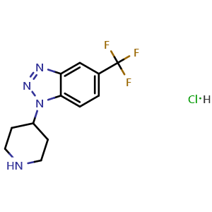 Chemical structure of 1-Piperidin-4-yl-5-(trifluroMethyl)-1H-1,2,3-benzotriazole hydrochloride , CAS 306935-37-5, AChemBlock AD253769