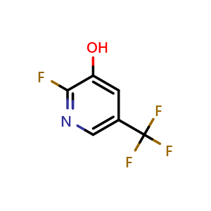 Chemical structure of 2-Fluoro-5-(trifluoromethyl)pyridin-3-ol , CAS 1227579-54-5, AChemBlock AD253771