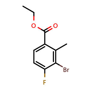 Chemical structure of Ethyl 3-bromo-4-fluoro-2-methylbenzoate , CAS 1803604-00-3, AChemBlock AD253775