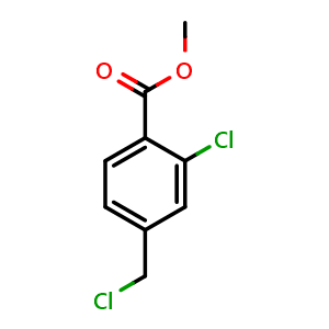 Chemical structure of Methyl 2-chloro-4-(chloromethyl)benzoate , CAS 449209-38-5, AChemBlock AD253776