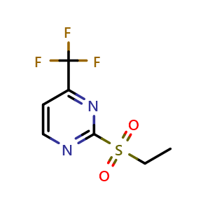 Chemical structure of 2-(Ethylsulfonyl)-4-(trifluoromethyl)pyrimidine , CAS 869949-05-3, AChemBlock AD253781