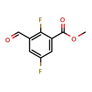 Chemical structure of Methyl 2,5-difluoro-3-formylbenzoate , CAS 952480-00-1, AChemBlock AD253787