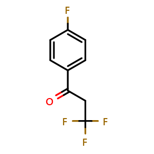Chemical structure of 3,3,3-Trifluoro-1-(4-fluorophenyl)propan-1-one , CAS 213594-77-5, AChemBlock AD253793