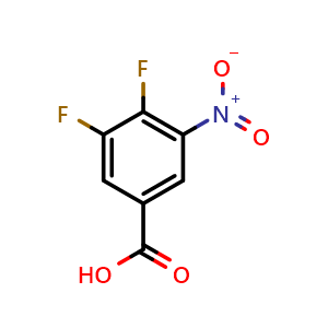 Chemical structure of 3,4-Difluoro-5-nitrobenzoicacid , CAS 1121583-51-4, AChemBlock AD253795