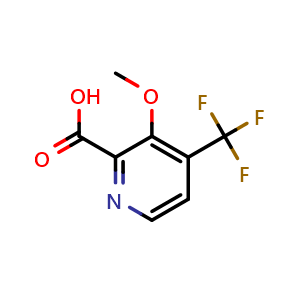 Chemical structure of 3-Methoxy-4-(trifluoromethyl)picolinicacid , CAS 1256819-46-1, AChemBlock AD253799