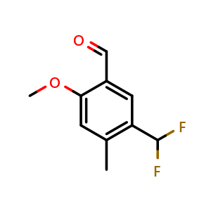 Chemical structure of 5-(Difluoromethyl)-2-methoxy-4-methylbenzaldehyde , CAS 2091682-30-1, AChemBlock AD253805