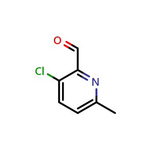 Chemical structure of 3-Chloro-6-methyl-pyridine-2-carbaldehyde , CAS 1060810-01-6, AChemBlock AD253808