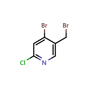Chemical structure of 4-Bromo-5-(bromomethyl)-2-chloropyridine , CAS 1471259-55-8, AChemBlock AD253811