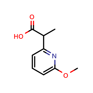 Chemical structure of 2-(6-Methoxypyridin-2-yl)propanoicacid , CAS 1565560-13-5, AChemBlock AD253818