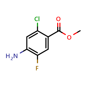 Chemical structure of Methyl 4-amino-2-chloro-5-fluorobenzoate , CAS 1427413-83-9, AChemBlock AD253836