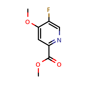 Chemical structure of Methyl 5-fluoro-4-methoxypicolinate , CAS 1256822-42-0, AChemBlock AD253839