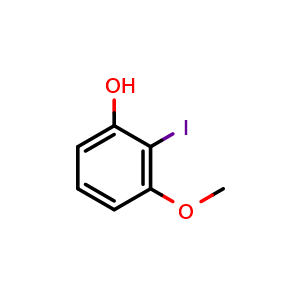 Chemical structure of 2-Iodo-3-methoxyphenol , CAS 121980-50-5, AChemBlock AD253860
