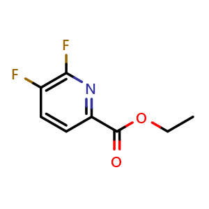 Chemical structure of Ethyl 5,6-difluoropicolinate , CAS 1214363-04-8, AChemBlock AD253861