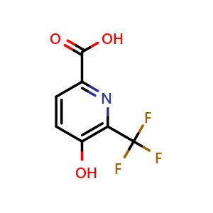 Chemical structure of 5-Hydroxy-6-(trifluoromethyl)picolinicacid , CAS 1256809-93-4, AChemBlock AD253866