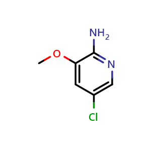 Chemical structure of 2-Amino-5-chloro-3-methoxypyridine , CAS 1242336-53-3, AChemBlock AD253876