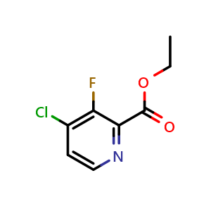 Chemical structure of Ethyl 4-chloro-3-fluoropicolinate , CAS 1260784-53-9, AChemBlock AD253884