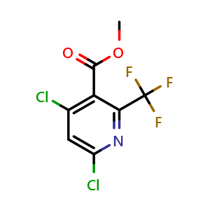 Chemical structure of Methyl 4,6-dichloro-2-(trifluoromethyl)nicotinate , CAS 693285-62-0, AChemBlock AD253888