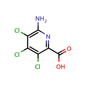 Chemical structure of 6-Amino-3,4,5-trichloropicolinicacid , CAS 55934-03-7, AChemBlock AD253890