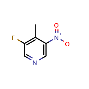 Chemical structure of 3-Fluoro-4-methyl-5-nitropyridine , CAS 1803834-51-6, AChemBlock AD253898