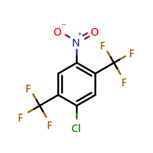 Chemical structure of 1-Chloro-4-nitro-2,5-bis(trifluoromethyl)benzene , CAS 887268-05-5, AChemBlock AD253901