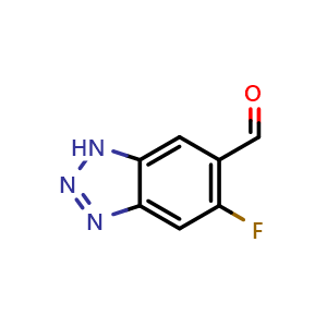 Chemical structure of 5-Fluoro-1H-benzo[d][1,2,3]triazole-6-carbaldehyde , CAS 2384001-23-2, AChemBlock AD253909