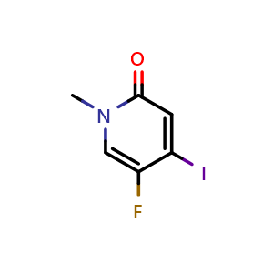 Chemical structure of 5-Fluoro-4-iodo-1-methylpyridin-2(1H)-one , CAS 1823346-18-4, AChemBlock AD253919