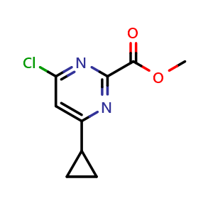 Chemical structure of Methyl 4-chloro-6-cyclopropylpyrimidine-2-carboxylate , CAS 1529210-56-7, AChemBlock AD253930