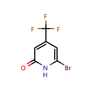 Chemical structure of 6-Bromo-4-(trifluoromethyl)pyridin-2(1H)-one , CAS 91416-08-9, AChemBlock AD253932