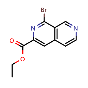 Chemical structure of Ethyl 1-bromo-2,7-naphthyridine-3-carboxylate , CAS 250674-54-5, AChemBlock AD253936
