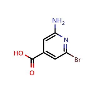 Chemical structure of 2-Amino-6-bromoisonicotinic acid , CAS 1060811-29-1, AChemBlock AD253951