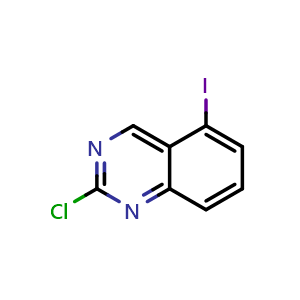 Chemical structure of 2-Chloro-5-iodoquinazoline , CAS 2387215-49-6, AChemBlock AD253952