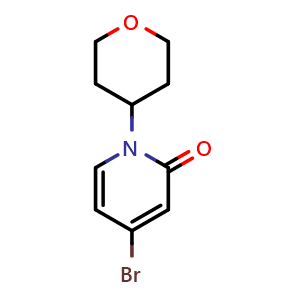 Chemical structure of 4-Bromo-1-(tetrahydro-2H-pyran-4-yl)pyridin-2(1H)-one , CAS 1934632-58-2, AChemBlock AD253958