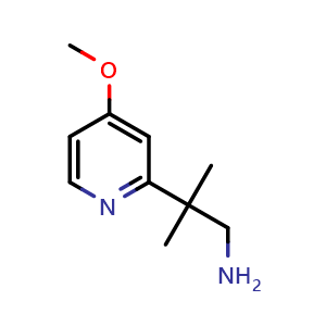 Chemical structure of 2-(4-Methoxypyridin-2-yl)-2-methylpropan-1-amine , CAS 1439898-08-4, AChemBlock AD253967