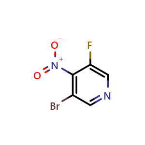 Chemical structure of 3-Bromo-5-fluoro-4-nitropyridine , CAS 1807155-85-6, AChemBlock AD253971