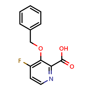 Chemical structure of 3-(Benzyloxy)-4-fluoropicolinic acid , CAS 2869955-44-0, AChemBlock AD253980