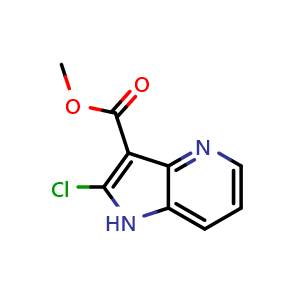 Chemical structure of Methyl 2-chloro-1H-pyrrolo[3,2-b]pyridine-3-carboxylate , CAS 2114758-88-0, AChemBlock AD253982