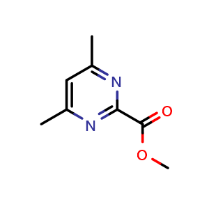 Chemical structure of Methyl 4,6-dimethylpyrimidine-2-carboxylate , CAS 27427-89-0, AChemBlock AD253990