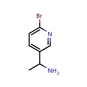 Chemical structure of 1-(6-Bromopyridin-3-yl)ethanamine , CAS 1060811-56-4, AChemBlock AD254032